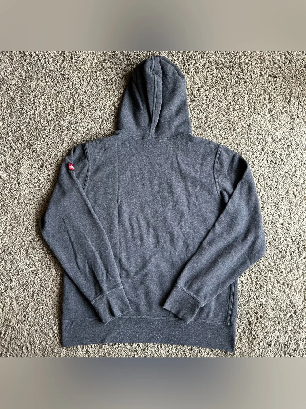 The North Face Hoodie Men Large Charcoal US Flag Freedom Patriotic Fleece Jacket